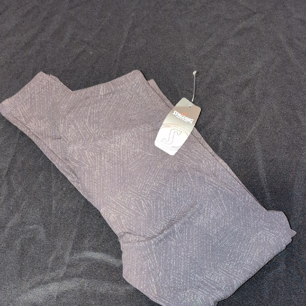 Brand new Spalding workout pants size medium gray with light gray designs